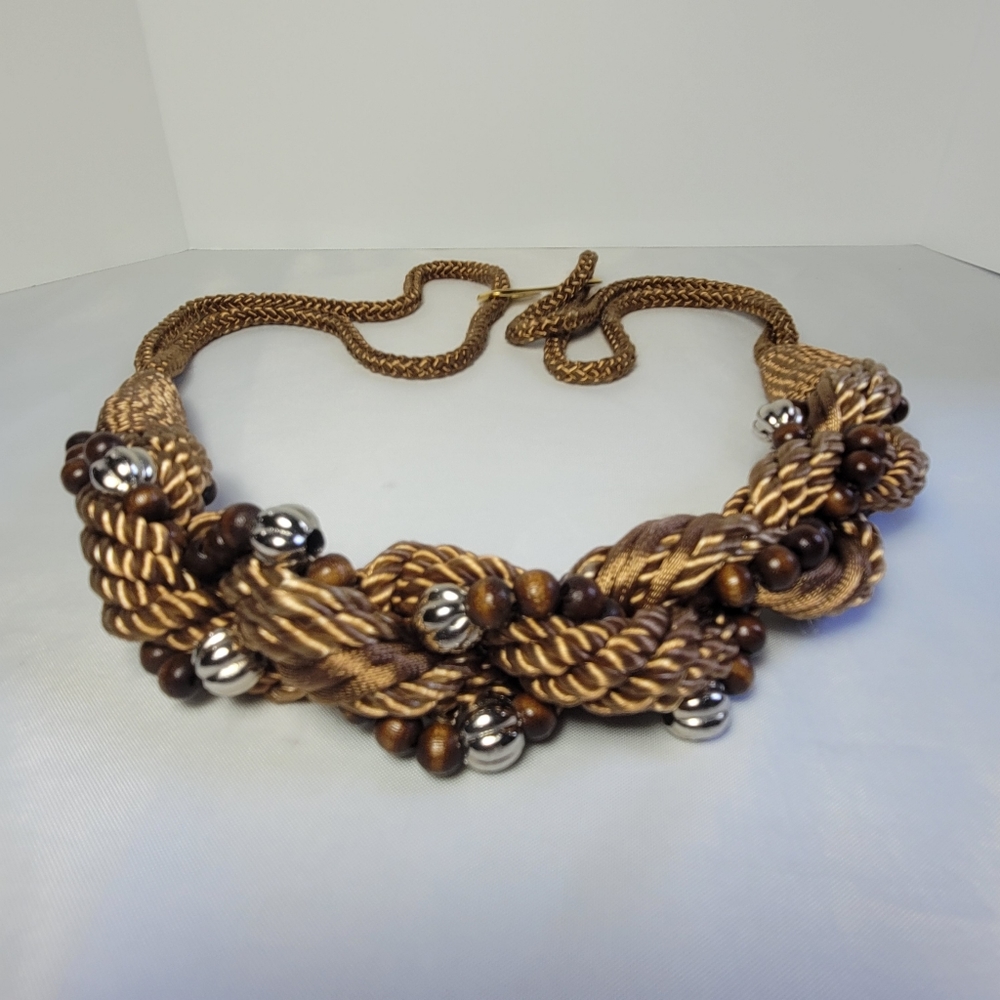 Vintage Braided Rope/Cord Belt Beaded